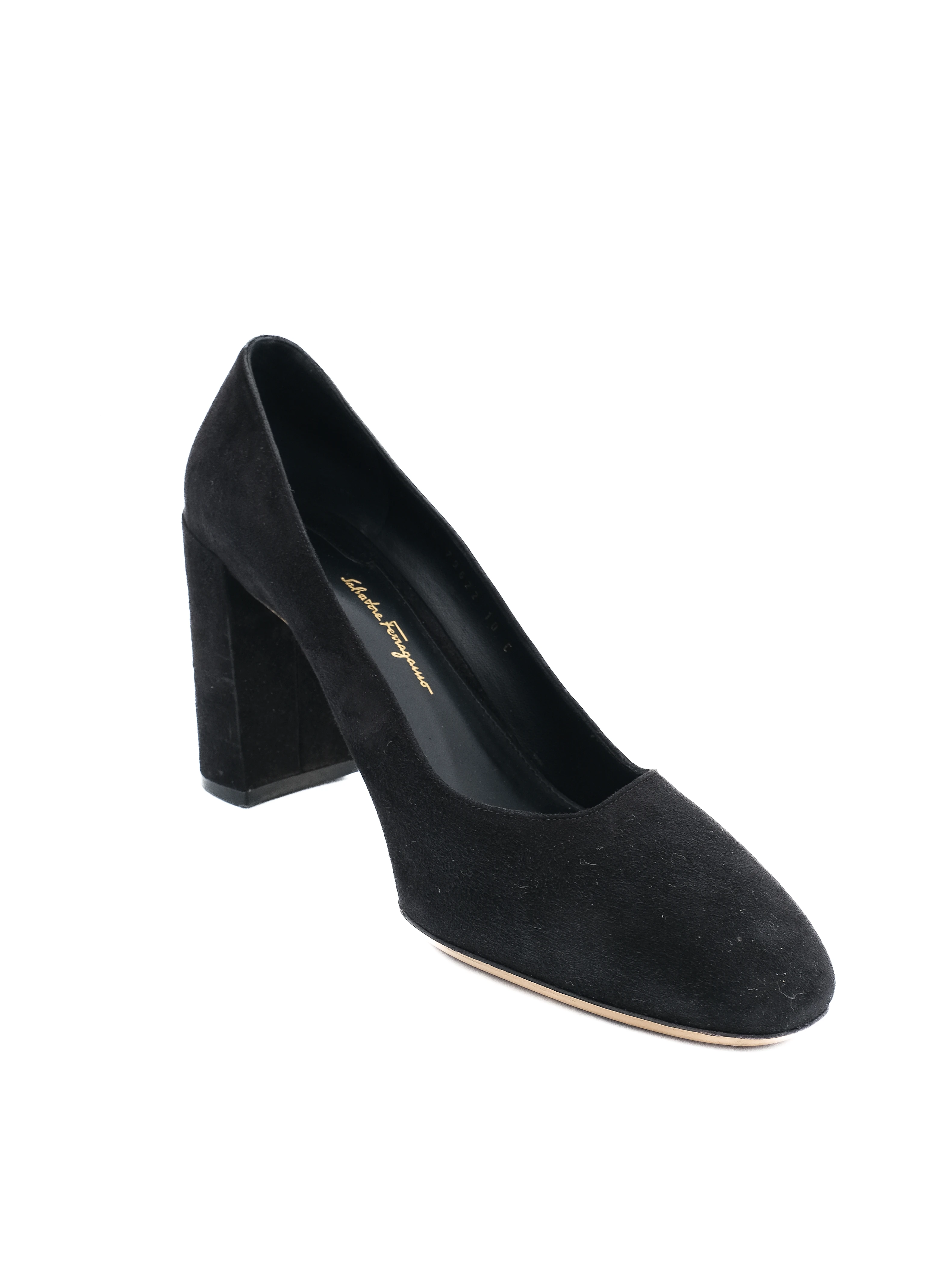 Salvatore Ferragamo Black Genuine suede Pumps — 3