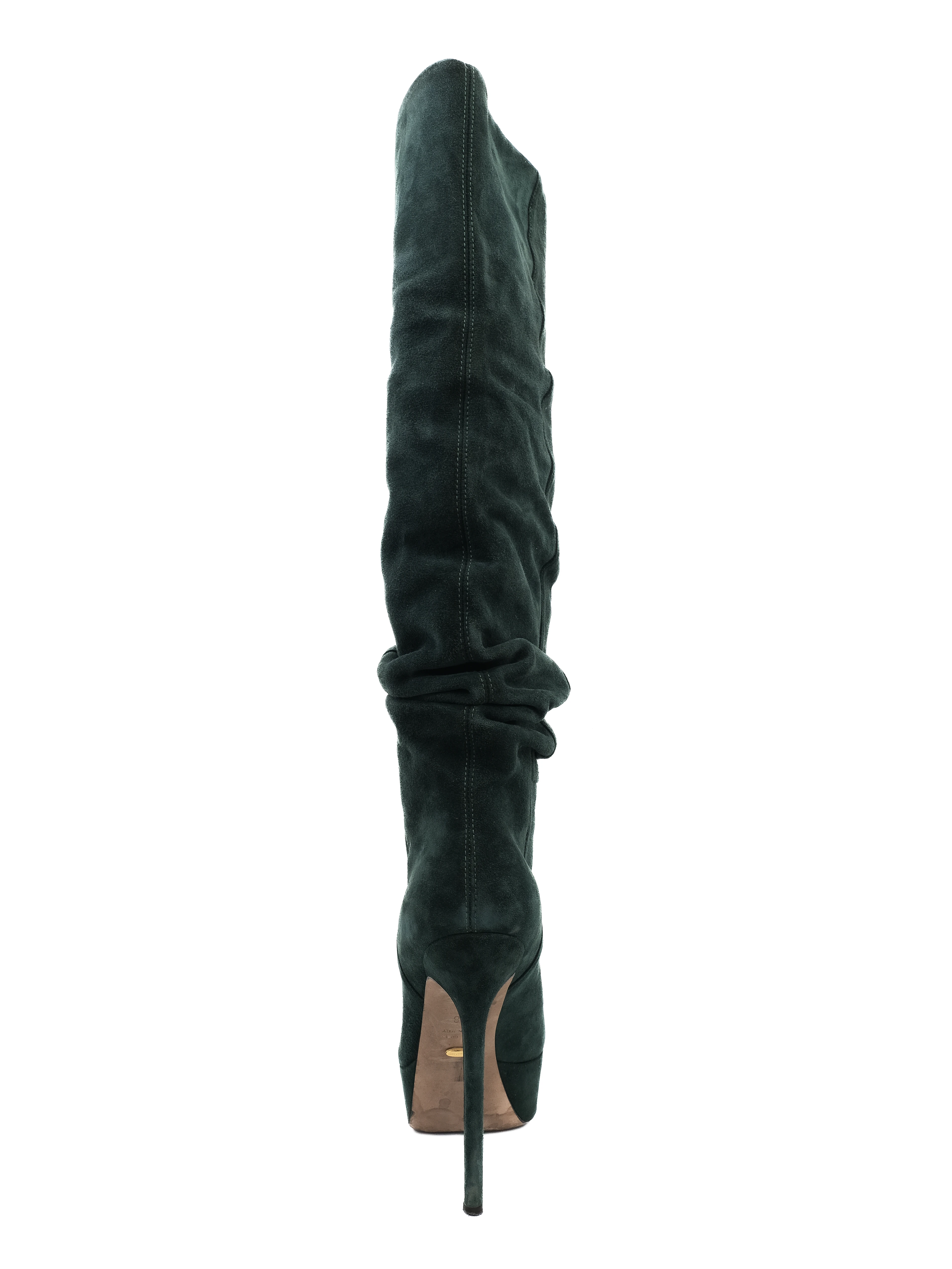 Sergio Rossi Green Leather Boots — 2