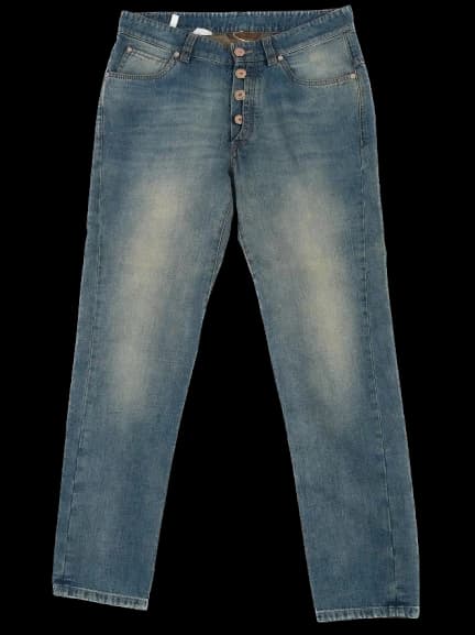 Brunello Cucinelli Blue Cotton Mom Jeans — photo 1