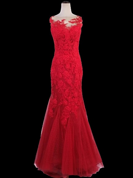 Pronovias Red Polyester Evening — 2