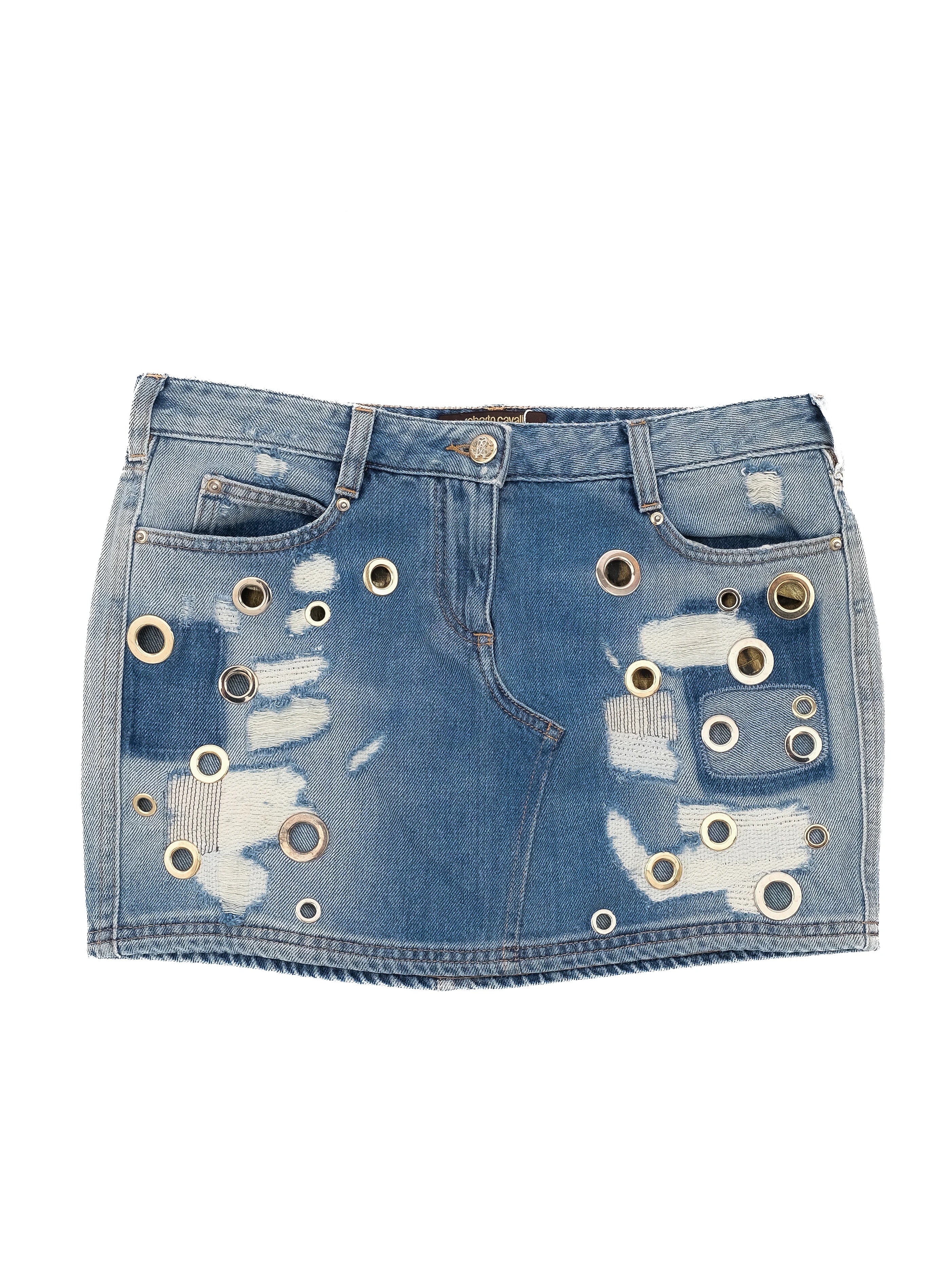 Roberto Cavalli Blue Cotton Designer Piece — 2