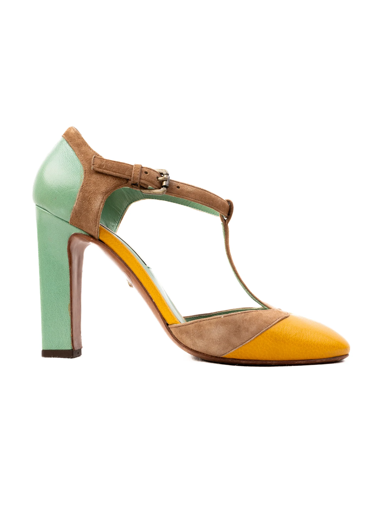 L'Autre Chose Leather Low Heel Sandals — 3