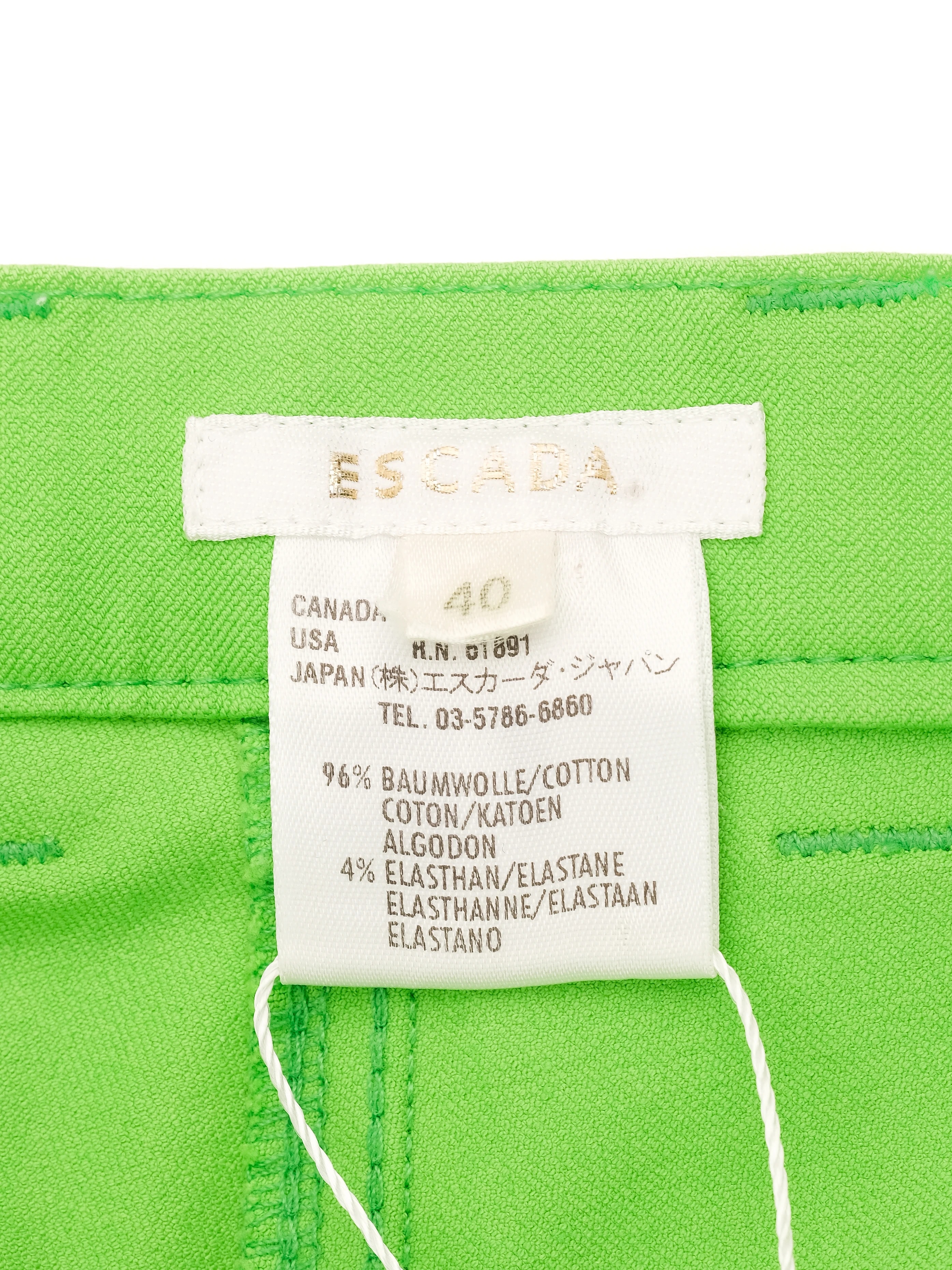 Escada Green Cotton Straight Jeans — 3