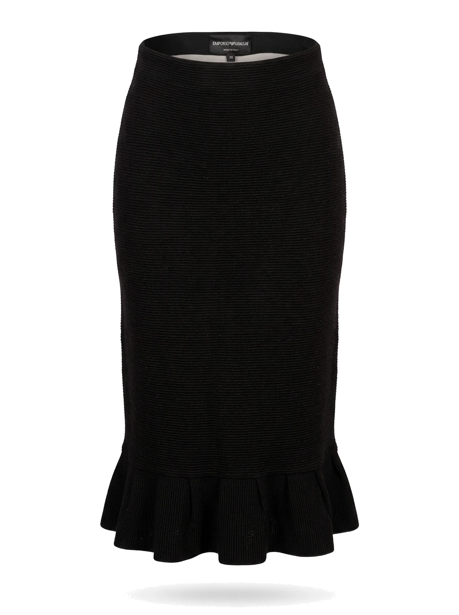Emporio Armani Black Viscose Pencil Skirt — 1