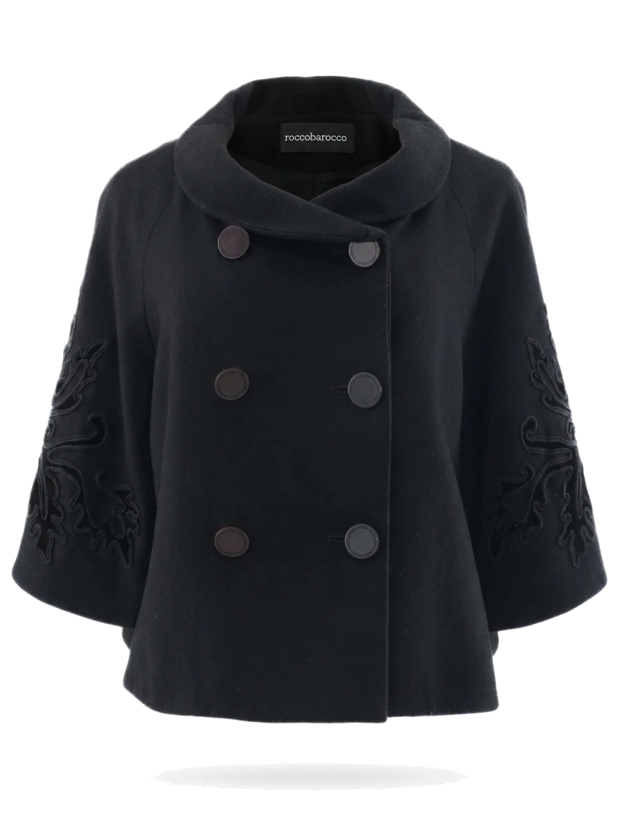 Roccobarocco Black Viscose Blazer — 1