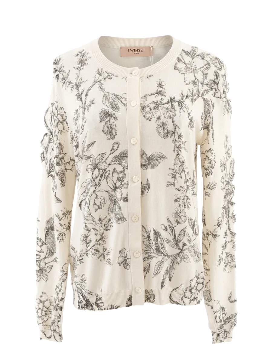 TWINSET White Cotton Cardigan — 1