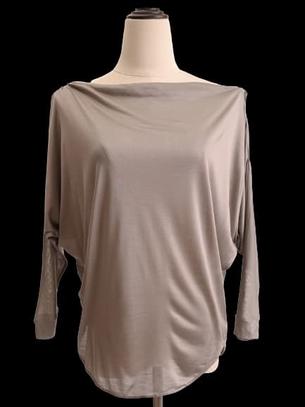 Victoria Bekcham Gray Silk T-Shirt — photo 1