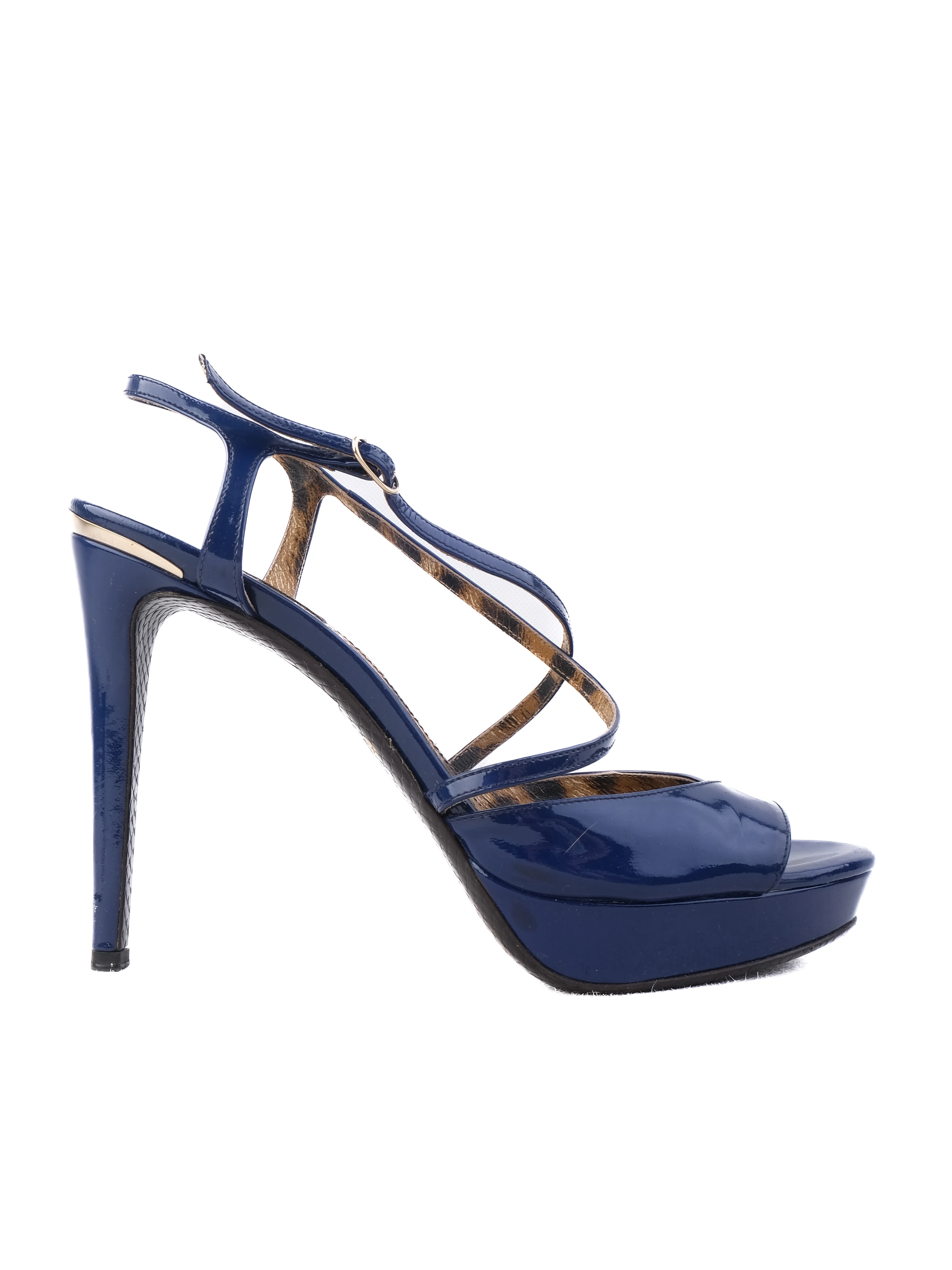 Roberto Cavalli Blue Leather Sandals — 3