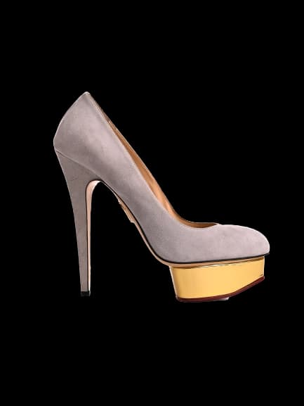 Charlotte Olympia Gray Leather High Heel Pumps — photo 1