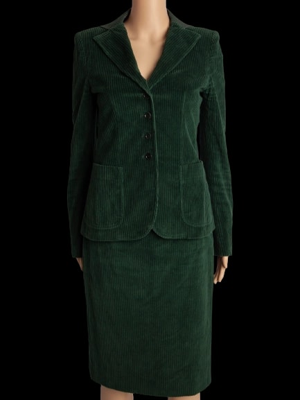 Moschino Green Cotton Skirt Suit — 1