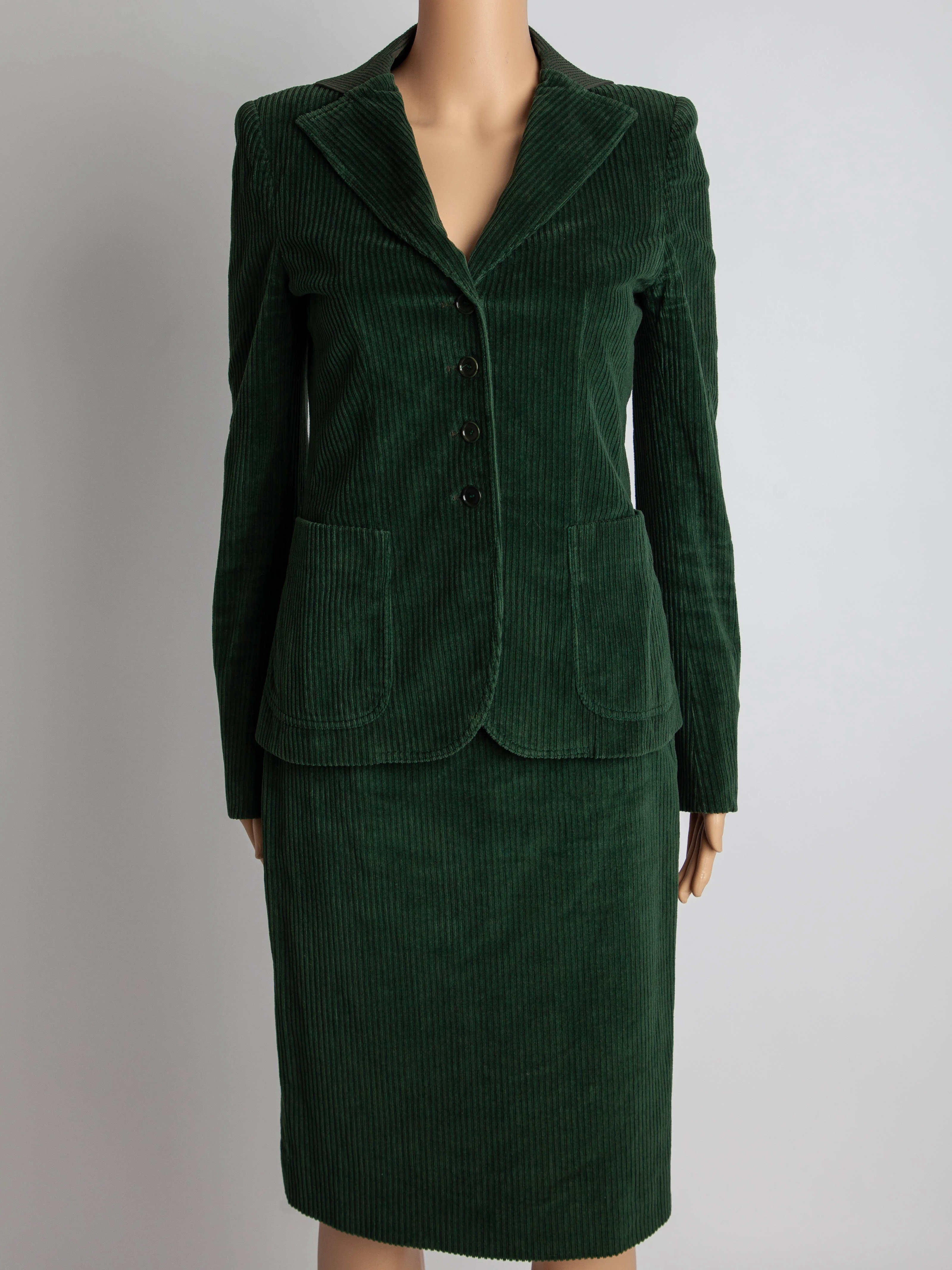 Moschino Green Cotton Skirt Suit — 3
