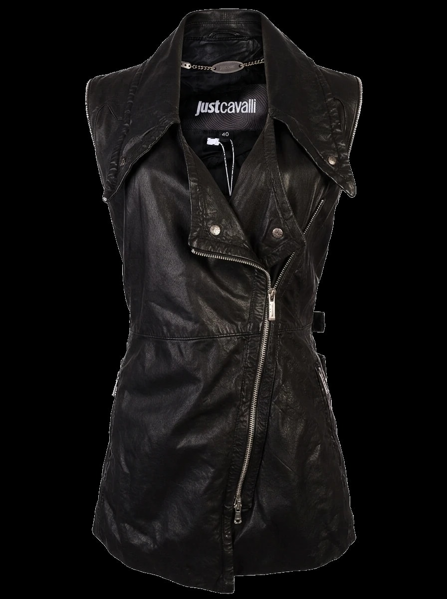 Just Cavalli Black Leather Vest — 1