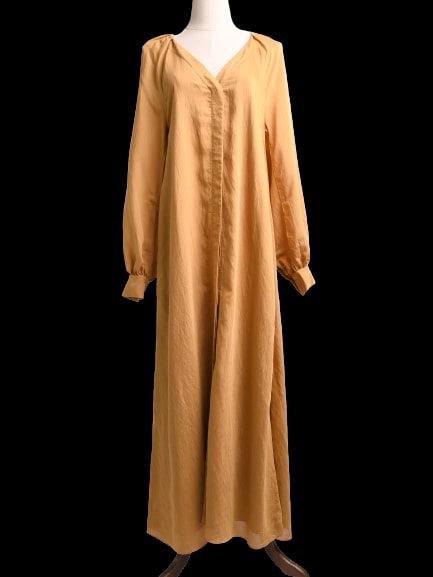 Massimo Dutti Orange Viscose Maxi Dress — 2