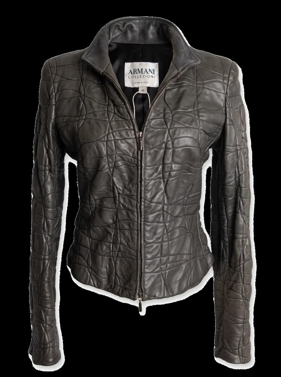 Armani Exchange Green Leather Jacket