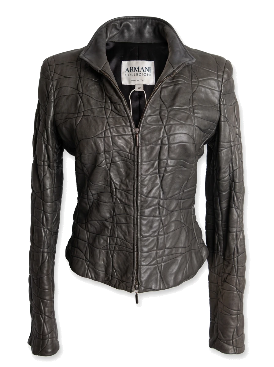 Armani Exchange Green Leather Jacket — 1