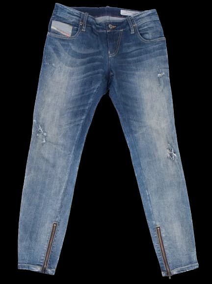 Diesel Blue Cotton Mom Jeans
