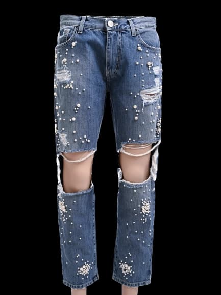 Onedress Onelove Blue Cotton Straight Jeans — photo 1