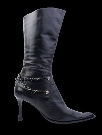 Fabi Black Leather Boots — 1