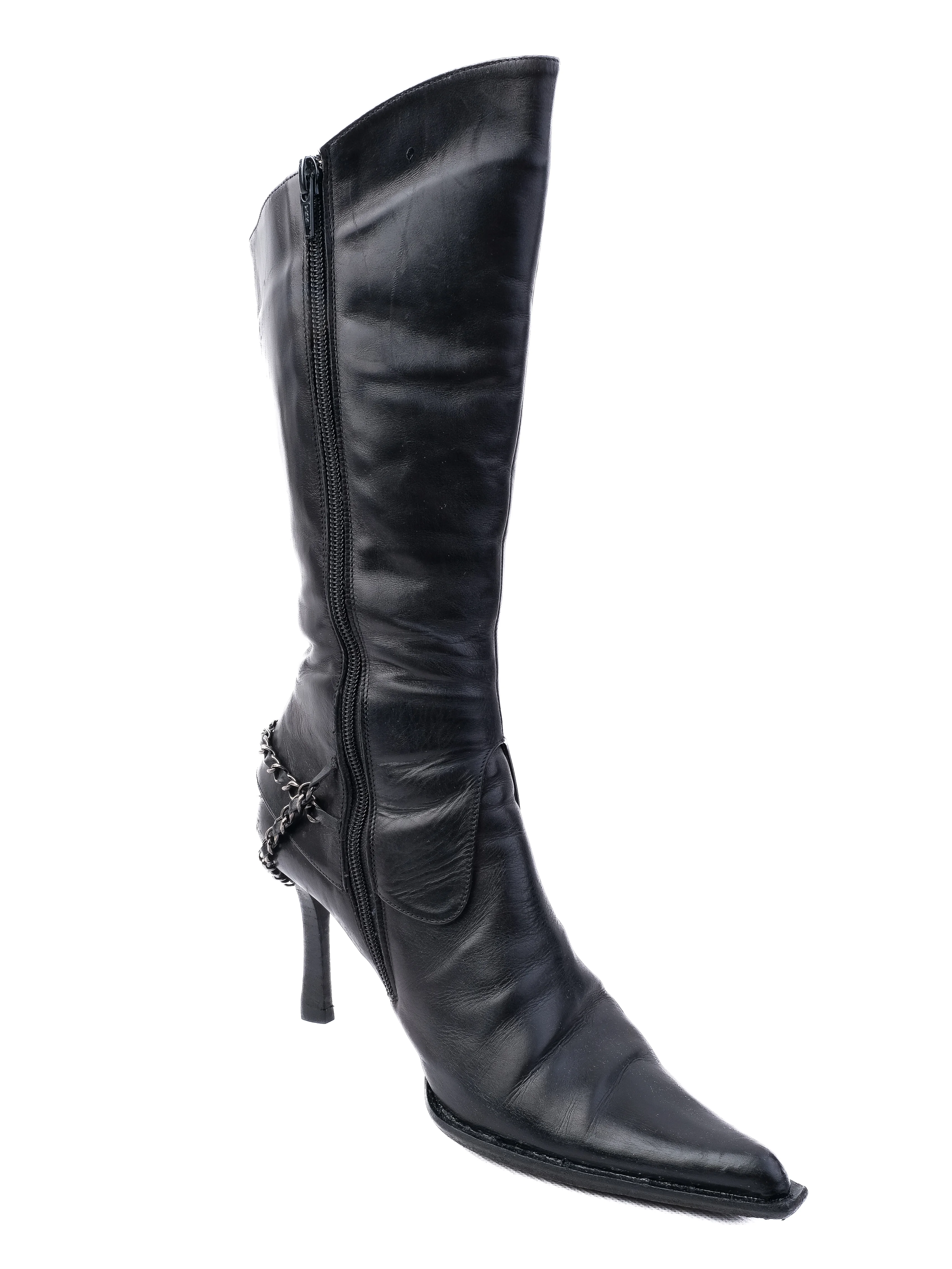 Fabi Black Leather Boots — 2