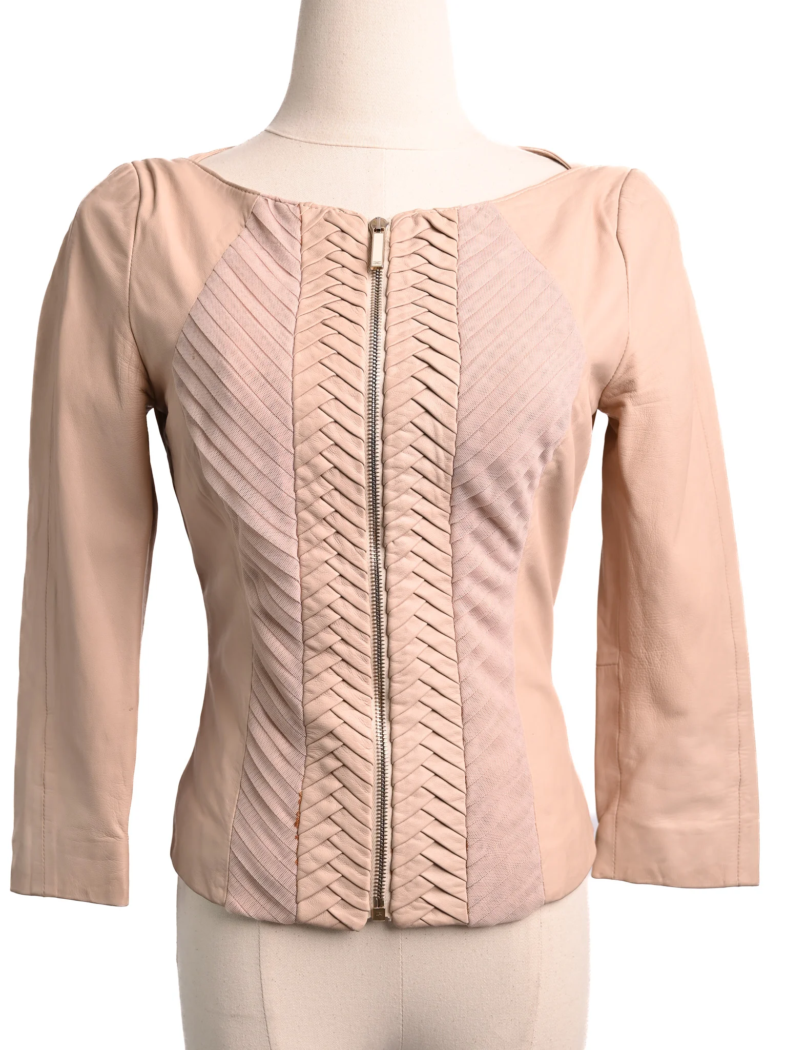 Elisabetta Franchi Pink Leather Jacket — 3