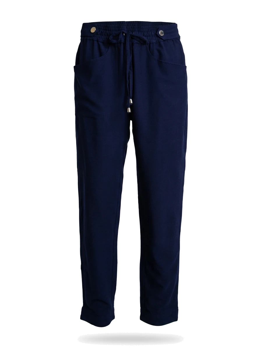 MaxCo Blue Viscose Casual Trousers — 1