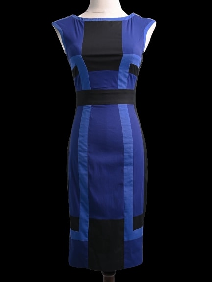 Karen Millen Blue Cotton Mini Dress — 1