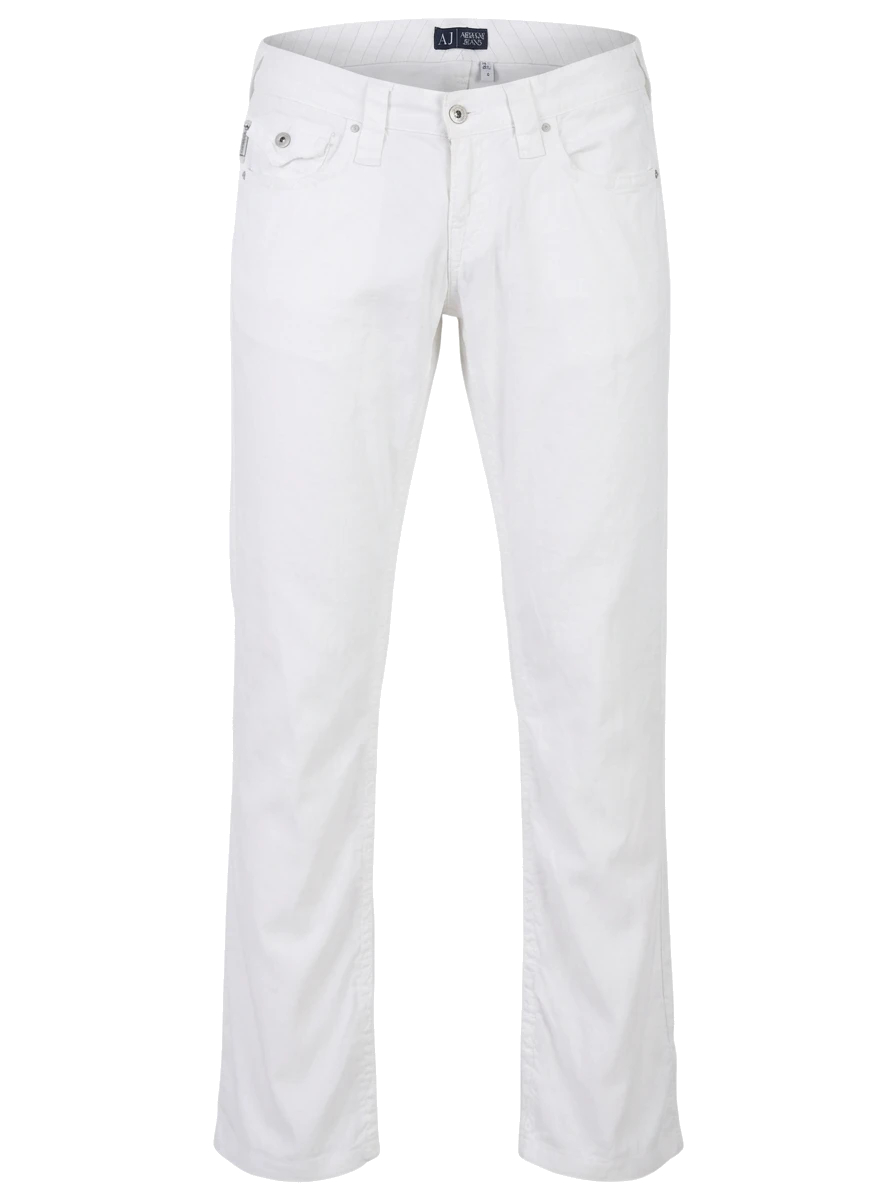 Armani Jeans White Len Trousers — 1